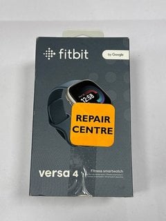 FITBIT BY GOOGLE VERSA 4 FITNESS SMARTWATCH IN PLATINUM ALUMINIUM CASE/ BLACK BAND: MODEL NO FB 523 (WITH BOX & CHARGER CABLE) [JPTM124991]