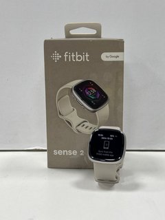 FITBIT SENSE 2 HEALTH & FITNESS TRACKER IN PLATINUM/LUNAR WHITE: MODEL NO FB521 (WITH BOX, STRAPS & CHARGING CABLE) [JPTM124878]