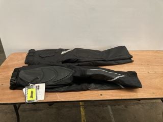 PREXPORT X-PREX WATERPROOF BLACK RIDING TROUSERS (SIZE MEDIUM) AND ROXTER BLACK RIDING TROUSERS (SIZE MEDIUM)