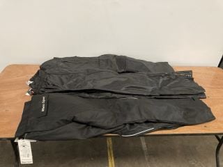 WEISE SCOTCHLITE BLACK WATERFORD JEANS (SIZE MEDIUM/32) AND MILANO SPORT BLACK TOURING JEANS (SIZE MEDIUM)AND MILANO SPORT BLACK RIDING TROUSERS (SIZE MEDIUM)