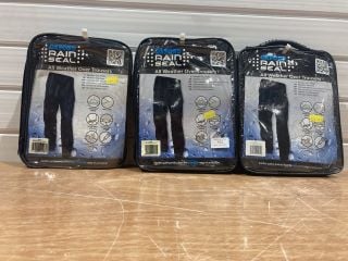 3 X OXFORD RAIN SEAL ALL WEATHER OVER TROUSERS (2 SMALL 1 MEDIUM)