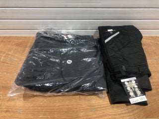 SPARTAN BLACK MOTORCYCLE TROUSERS (SIZE XXL) AND AKITO BLACK RAINBOW PLUS RIDING TROUSERS (SIZE XXL)