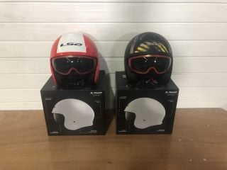 2X L52 HELMETS 1 OF599 SPITFIRE RIM SMALL (RED AND WHITE) 1 OF599 SPITFIRE GARAGE SMALL (MATTE BLACK AND YELLOW DECAL)