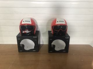 2X L52 HELMETS OF599 SPITFIRE RIM SMALL RED AND WHITE