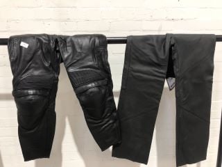 LOOKWELL BLACK RACING SHORT LEATHERS IN SIZE 40 AND FURYGAN STONE PANTALON 6787 SIZE 40