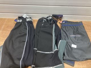 WEISE TEX PANTS BLUE/BLACK (SIZE L) AND WEISE TEX PANTS BLACK/GUN (SIZE S)