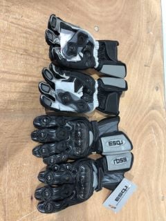 ESQU GREY MOTORCYCLE GLOVE PAIR X2 ( SIZE M)