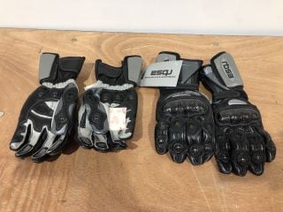 ESQU GREY MOTORCYCLE GLOVE PAIR X2 (SIZE M)