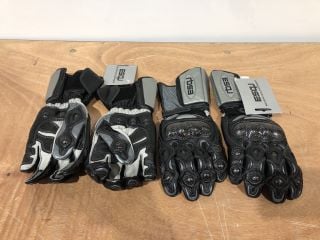 ESQU GREY MOTORCYCLE GLOVE PAIR X2 (SIZE M)