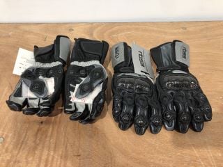 ESQU GREY MOTORCYCLE GLOVE PAIR X2 (SIZE M)