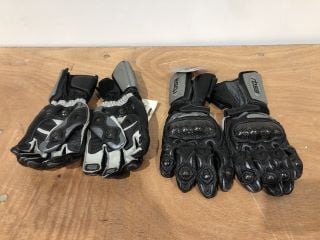 ESQU GREY MOTORCYCLE GLOVE PAIR X2 (SIZE M)