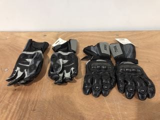 ESQU GREY MOTORCYCLE GLOVE PAIR X2 (SIZE M)