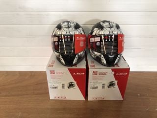 2X L52 HELMETS FF353 RAPID POPPIES EXTRA SMALL (BLACK WHITE)