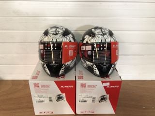 2X L52 HELMETS FF353 RAPID POPPIES EXTRA SMALL (BLACK WHITE)