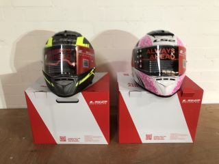 2X L52 HELMETS 1 FF390 BREAKER SPLIT SIZE EXTRA SMALL (MATT TITANIUM AND YELLOW) 1 FF390 BREAKER RUMBLE EXTRA SMALL (WHITE PINK)