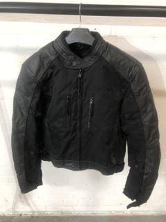 WEISE BLACK WITH LEATHER SHOULDERS MOTORCYCLE JACKET (SIZE 42-M)