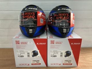 2X L52 HELMETS FF397 VECTOR FT2 SIGN SIZE EXTRA SMALL (MATT BLACK AND BLUE)