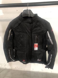 WEISE BLACK WITH PINK AND GREY ACCENTS MOTORCYCLE JACKET (SIZE M/12)