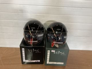 X2 STING HELMETS 1 HAWK EXTRA SMALL (FLASH BLACK) HAWK EXTRA SMALL (BLACK)