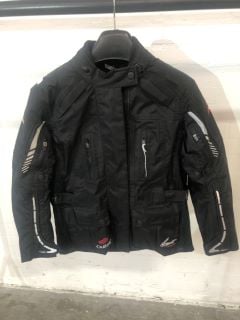 WEISE BLACK WITH GREY & RED ACCENTS MOTORCYCLE JACKET (SIZE XS/8)