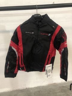 BUFFALO TWISTER MODEL RED BLACK & WHITE MOTORCYCLE JACKET (SIZE S)