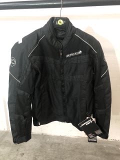 BUFFALO BLACK WITH GREY HINTS MOTORCYCLE JACKET (SIZE 44/L)