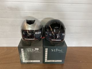 2X STING HELMETS 1 HAWK EXTRA SMALL (FLASH BLACK) 1 HAWK EXTRA SMALL (SILVER)