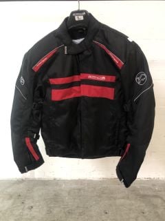 BUFFALO TWISTER MODEL RED AND BLACK MOTORCYCLE JACKET (SIZE 44-L)