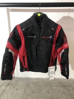 BUFFALO TWISTER MODEL RED AND BLACK MOTORCYCLE JACKET (SIZE S)