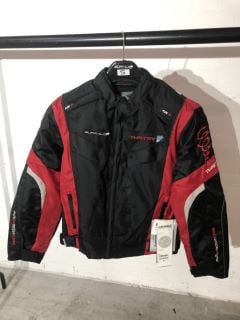 BUFFALO TWISTER MODEL RED AND BLACK MOTORCYCLE JACKET (SIZE S)