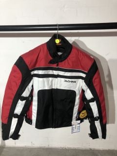 DUCHINNI RED WHITE & BLACK MOTORCYCLE JACKET WITH AIR VENT SYSTEM ( SIZE 42-M)