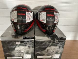 2X STEALTH HELMETS TRANSFORMER EXTRA SMALL (BLACK RED)