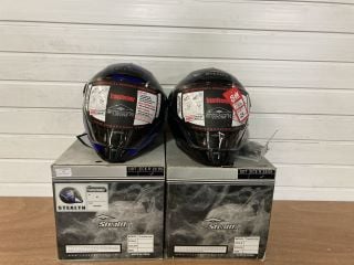 2X STEALTH HELMETS 1 TRANSFORMER EXTRA SMALL (BLACK BLUE) 1 TRANSFORMER SMALL (BLACK BLUE)