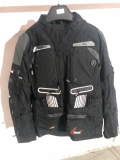 WEISE CORDURA BLACK WITH GREY HIGHLIGHTS RIDING JACKET (SIZE 48-2XL)