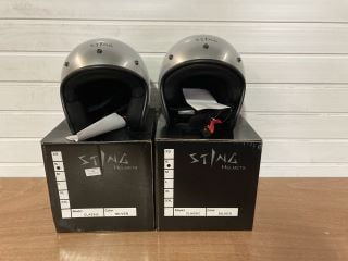 2X STING HELMETS CLASSIC SIZE SMALL (SILVER)