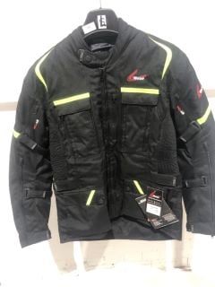 WEISE PRO AIR MODIFIED RIDING JACKET BLACK WITH NEON GREEN HIGHLIGHTS (SIZE 44-L)