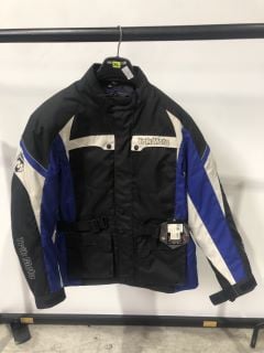 TRIK MOTO CITY TEX JACKET BLACK BLUE WITH GREY HIGHLIGHTS (SIZE XL)