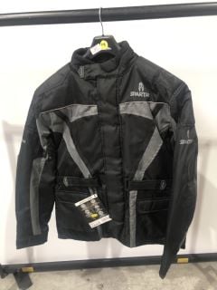 SPARTAN MOTORCYCLE JACKET BLACK DARK ASH GREY (SIZE XL)