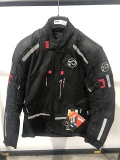 BUFFALO RIDING JACKET BLACK WITH SMALL RED AND STEEL GREY HIGHLIGHTS