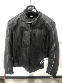 BUFFALO TRACK JACKET LEATHER DEMATT ALL BLACK (SIZE 40)