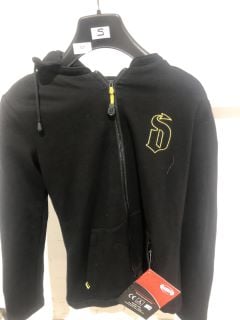 SMOOTH WAYS RIDING HOODIE BLACK YELLOW STITCHING (SIZE S-10)