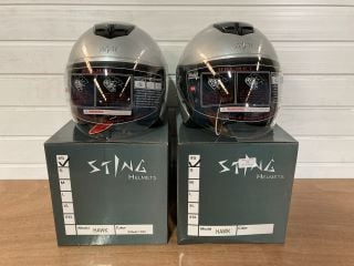 2X STING HELMETS HAWK SIZE EXTRA SMALL (SILVER)