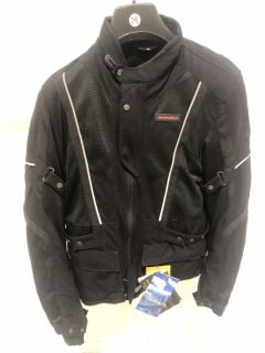 NETWIN H2OUT NERO RIDING JACKET BLACK WITH WHITE HIGHLIGHT (SIZE L)