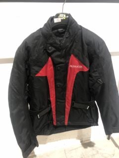 BUFFALO 2XL MOTORCYCLE JACKET BLACK RED ACCENTS