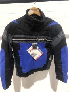 WEISE WSB 2 MOTORCYCLE JACKET IN TWO TONE BLACK AND BLUE SIZE S