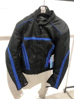 MILANO SPORT MOTORCYCLE JACKET IN BLACK AND BLUE SIZE L UK