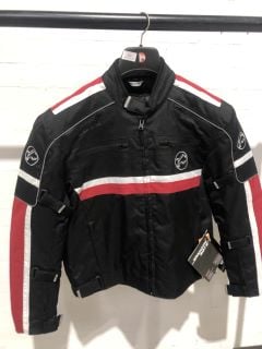 BUFFALO MOTORCYCLE JACKET IN BLACK AND RED SIZE L UK