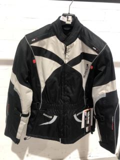 BUFFALO MOTORCYCLE JACKET IN BLACK AND SILVER SIZE L UK