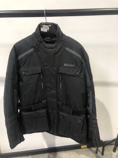 WEISE BLACK MOTORCYCLE JACKET (SIZE L)