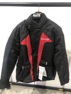 BUFFALO MODEL S TYPE BLACK & RED MOTORCYCLE JACKET (SIZE M)